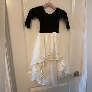 18-24 month Pleiades green velvet and white chiffon high low dress